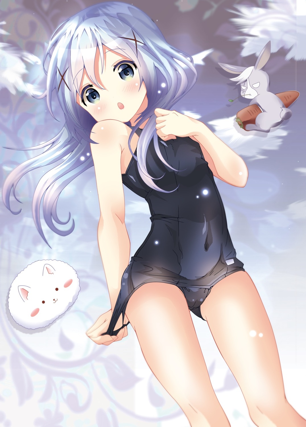 cameltoe gochuumon_wa_usagi_desu_ka? kafuu_chino kohakugin school_swimsuit swimsuits tippy_(gochiusa)