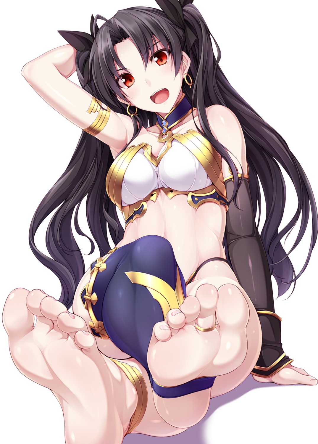 bikini_armor cleavage fate/grand_order feet ishtar_(fate/grand_order) naturalton thighhighs toosaka_rin