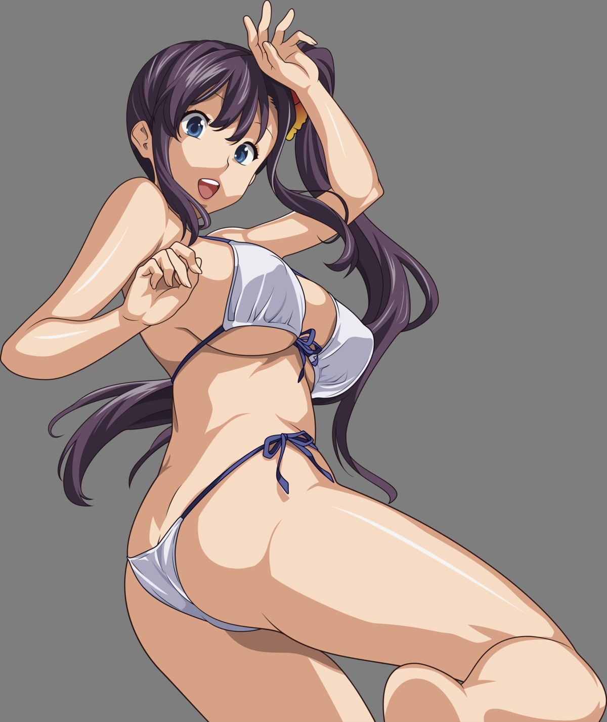 amaya_haruko ass bikini cleavage erect_nipples maken-ki! swimsuits takeda_hiromitsu transparent_png underboob vector_trace