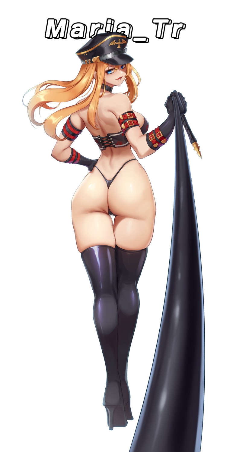 ass dungeon_fighter heels maria_tr mariatr no_bra pantsu thighhighs thong weapon