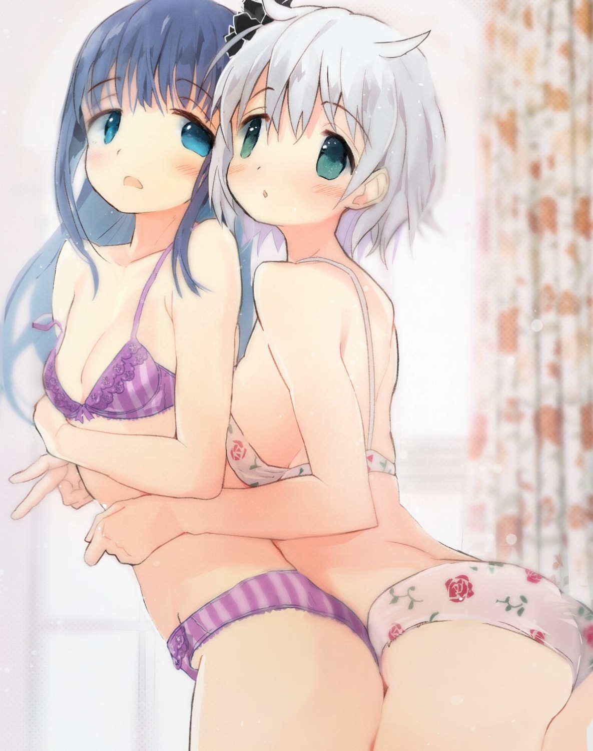 anshin_mama ass azusa_mifuyu bra cleavage magia_record:_mahou_shoujo_madoka_magica_gaiden mahou_shoujo_madoka_magica nanami_yachiyo pantsu shimapan yuri