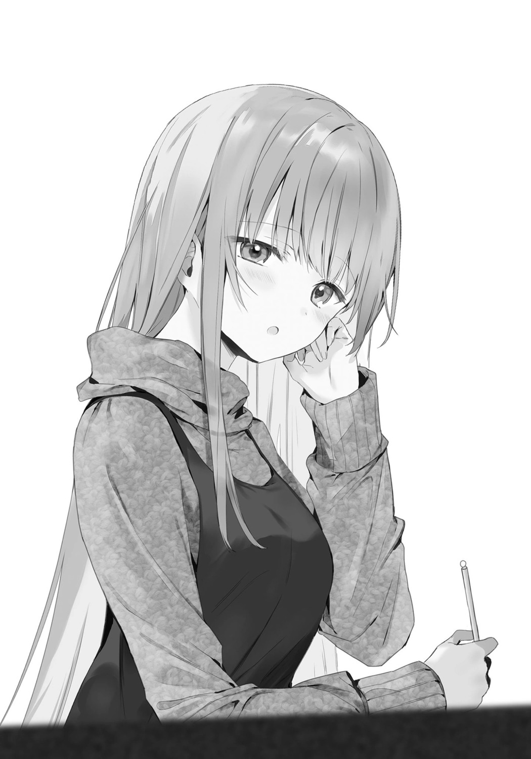 hanekoto monochrome otonari_no_tenshi-sama_ni_itsu_no_ma_ni_ka_dame_ningen_ni_sareteita_ken shiina_mahiru sweater