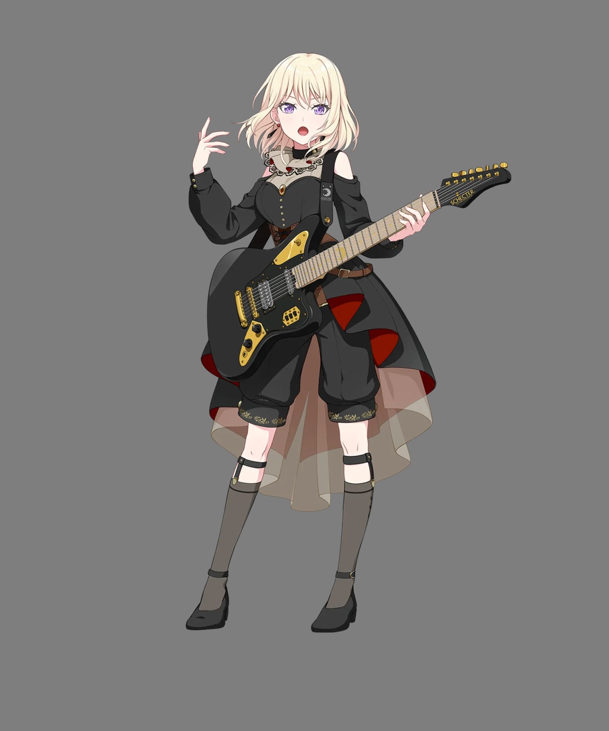 bang_dream! bang_dream!_ave_mujica corset guitar heels misumi_uika tagme transparent_webp uniform