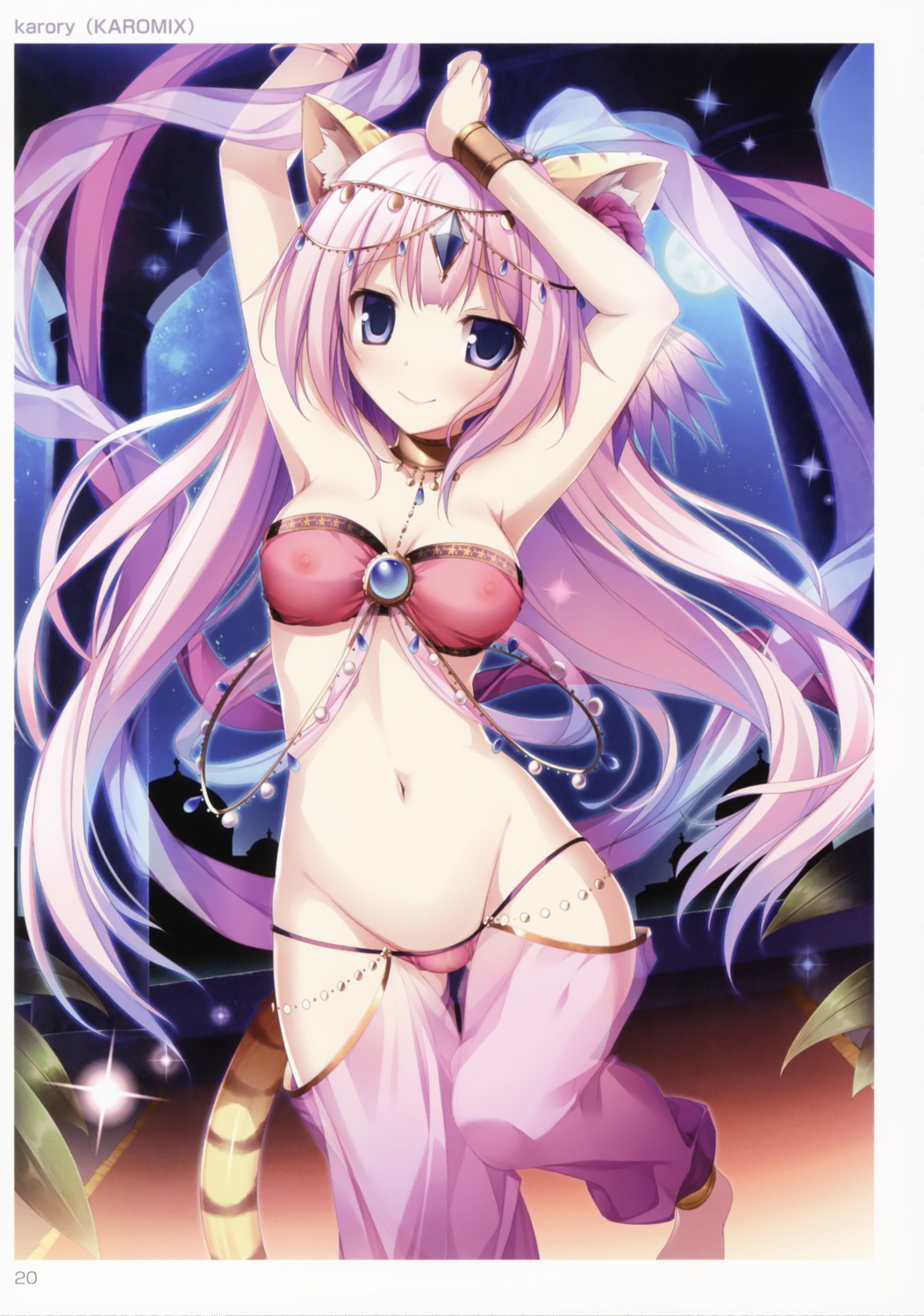 animal_ears bikini_top karory nipples pussy see_through swimsuits tail