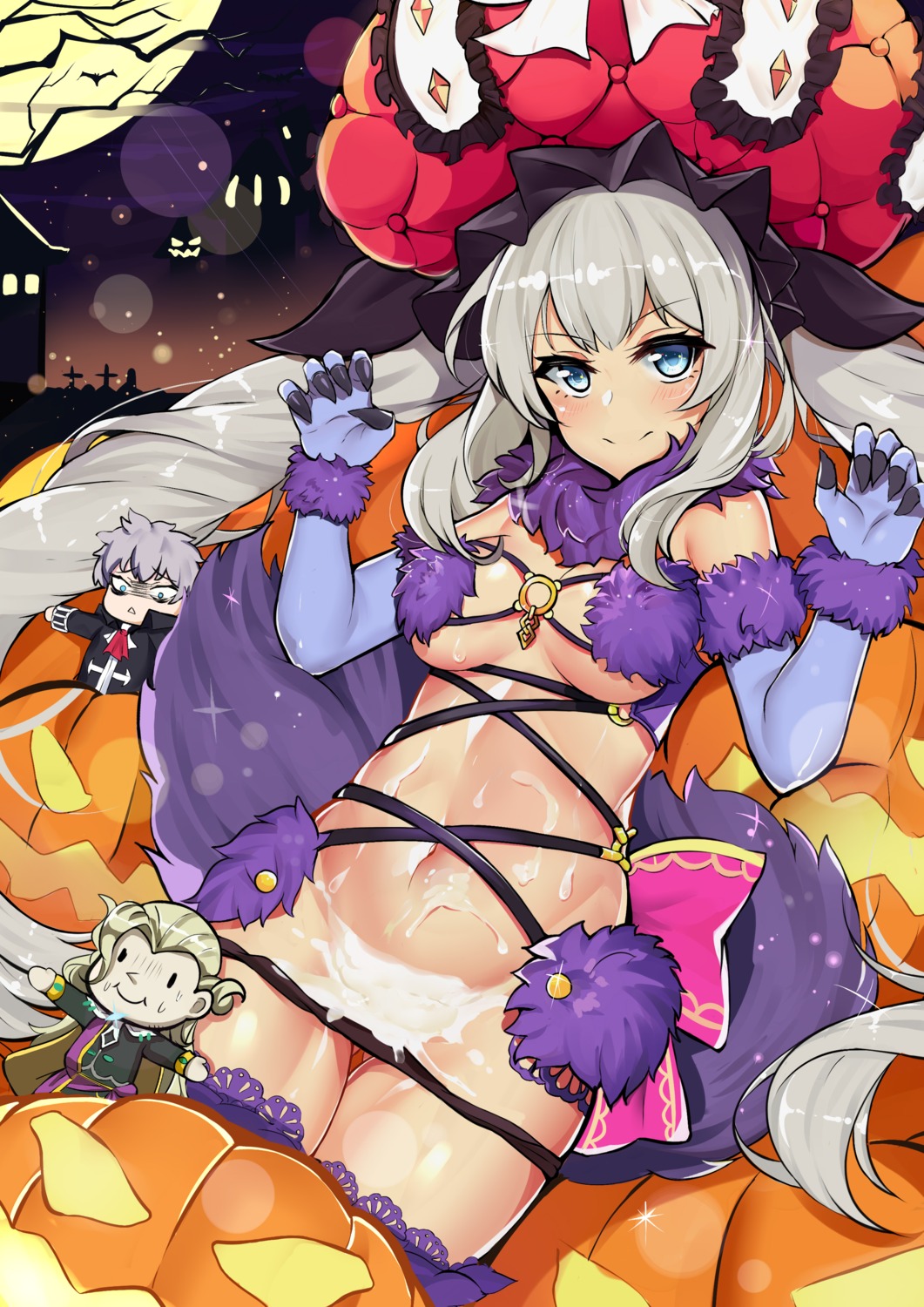 charles_henri_sanson_(fate/grand_order) cum fate/grand_order halloween marie_antoinette_(fate/grand_order) panty_pull slm tail thighhighs wolfgang_amadeus_mozart_(fate/grand_order)