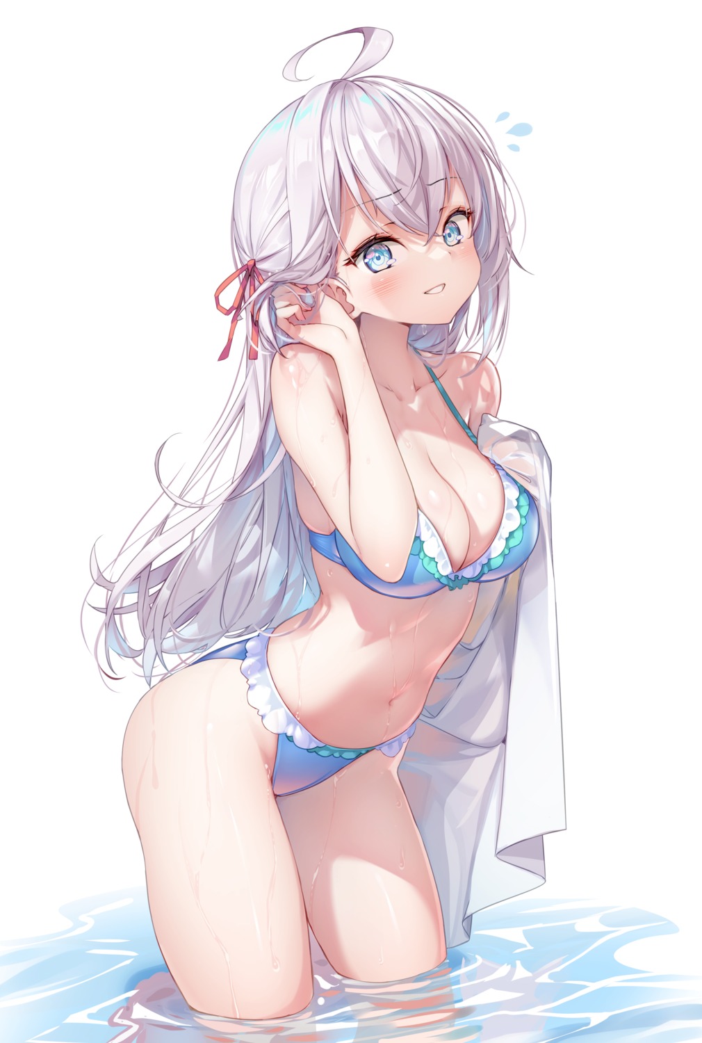 alisa_mikhailovna_kujou bikini hong_(white_spider) see_through swimsuits tokidoki_bosotto_roshia-go_de_dereru_tonari_no_alya-san towel wet