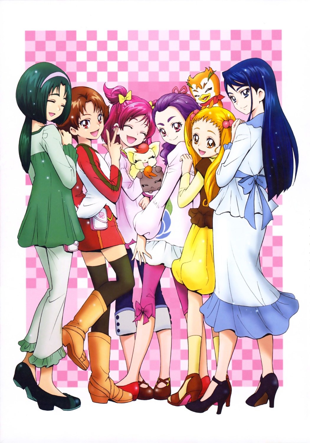 akimoto_komachi coco_(yes!_precure_5) dress heels kamikita_futago kasugano_urara minazuki_karen natsuki_rin nuts_(yes!_precure_5) precure syrup_(precure_5) thighhighs yes!_precure_5 yumehara_nozomi