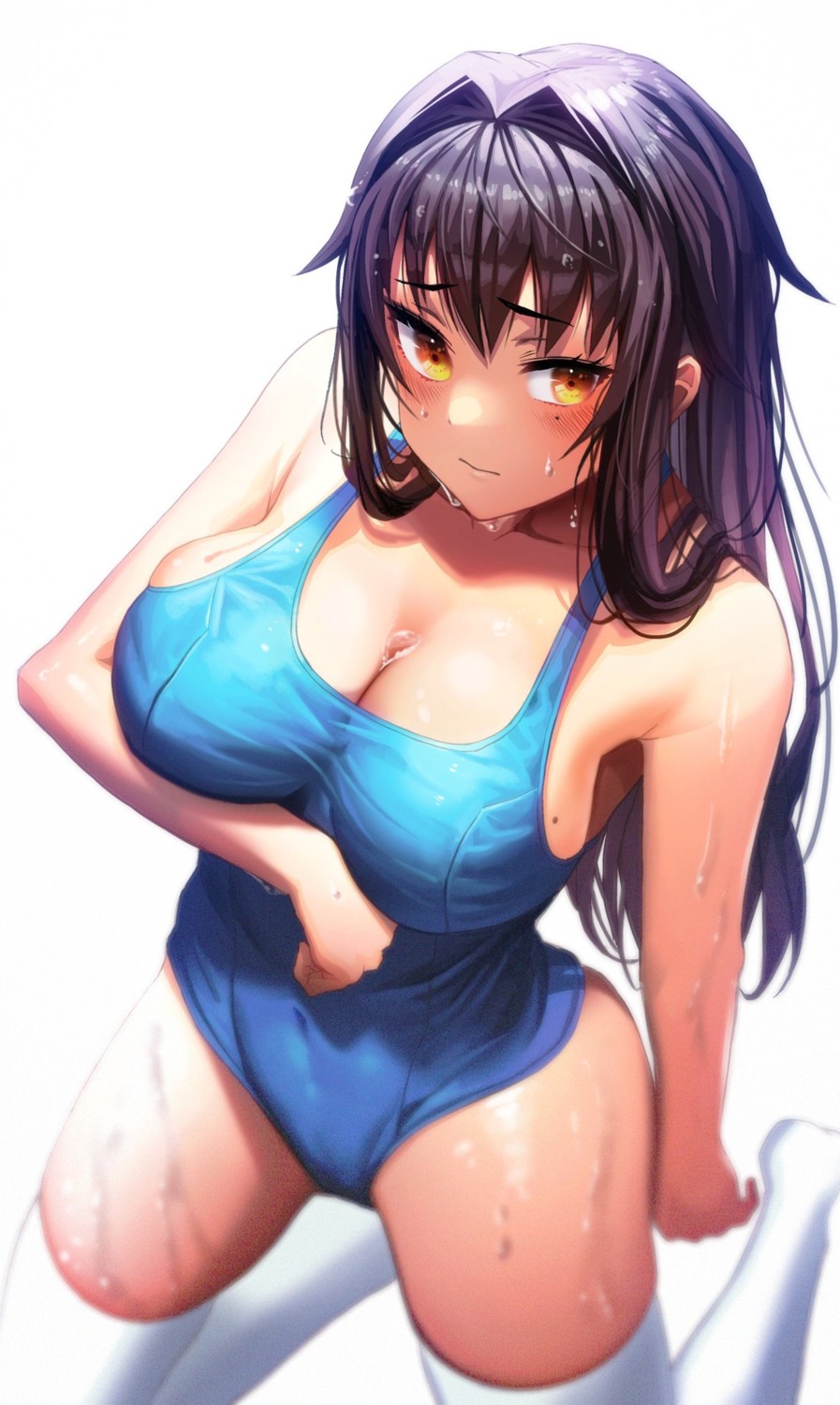 cleavage gibagiba swimsuits thighhighs wet