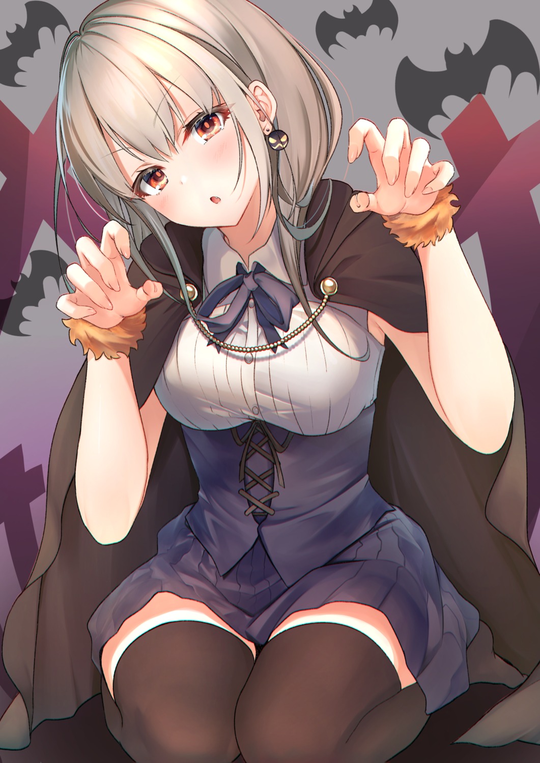 halloween nokke skirt_lift thighhighs