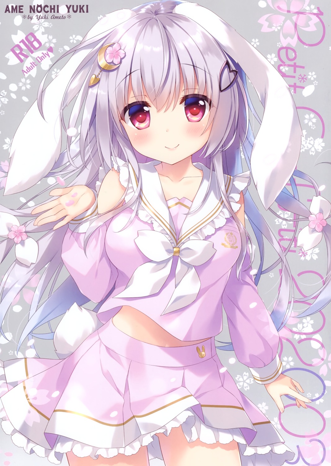 ame_nochi_yuki ameto_yuki animal_ears blanc_(ameto_yuki) bunny_ears seifuku skirt_lift tail