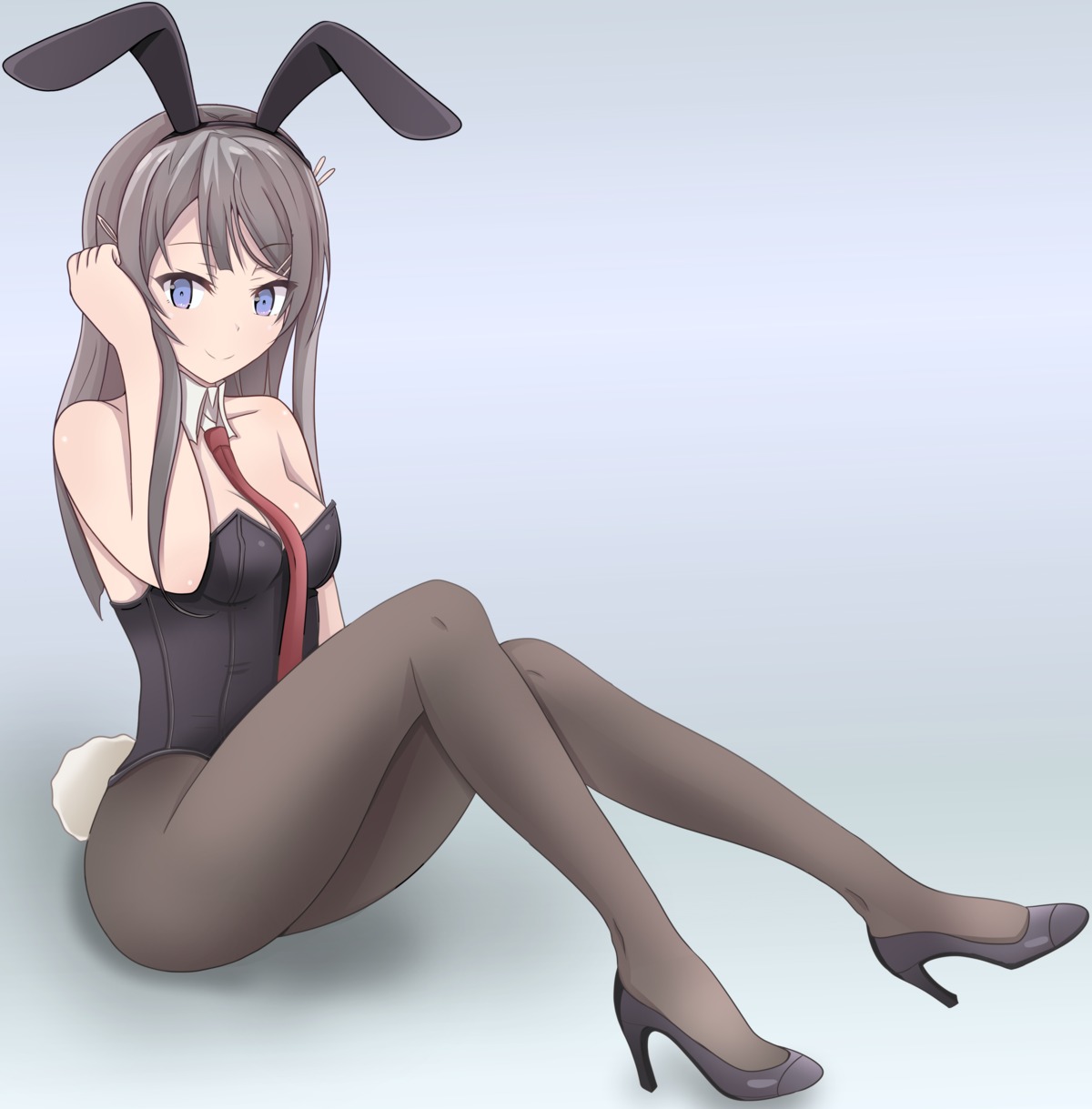 animal_ears bunny_ears bunny_girl cleavage heels mahdi pantyhose sakurajima_mai seishun_buta_yarou_series tail