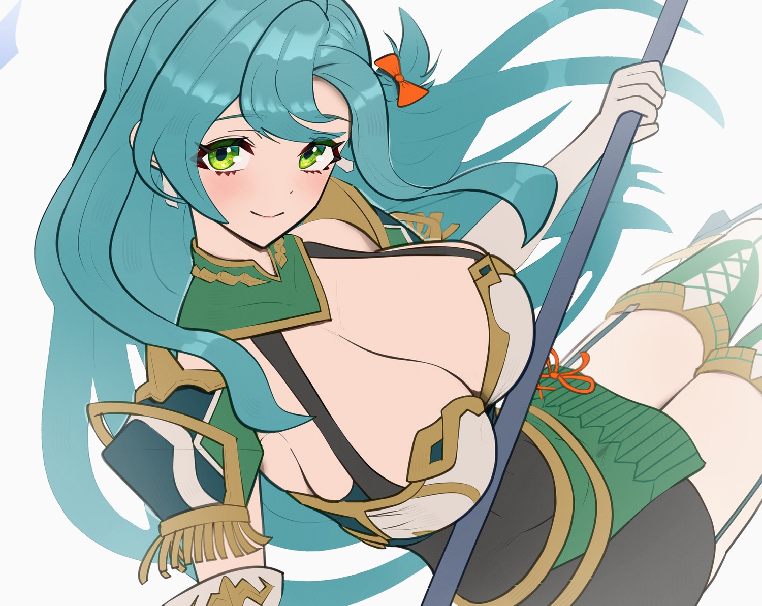 armor bikini_armor chloe_(fire_emblem_engage) fire_emblem fire_emblem_engage gonzarez stockings thighhighs weapon