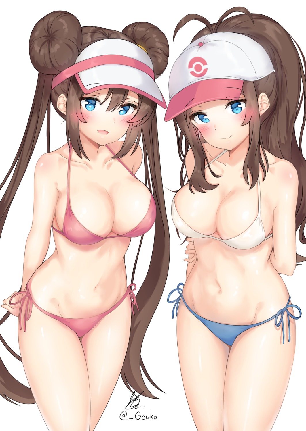 bikini cleavage gouka mei_(pokemon) pokemon pokemon_b2w2 pokemon_bw swimsuits touko_(pokemon)