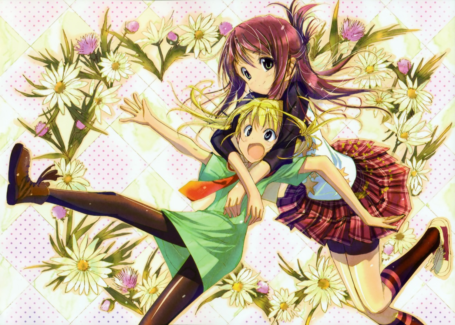 garden hoshino_erika ozaki_hiroki pantyhose suzumura_azami