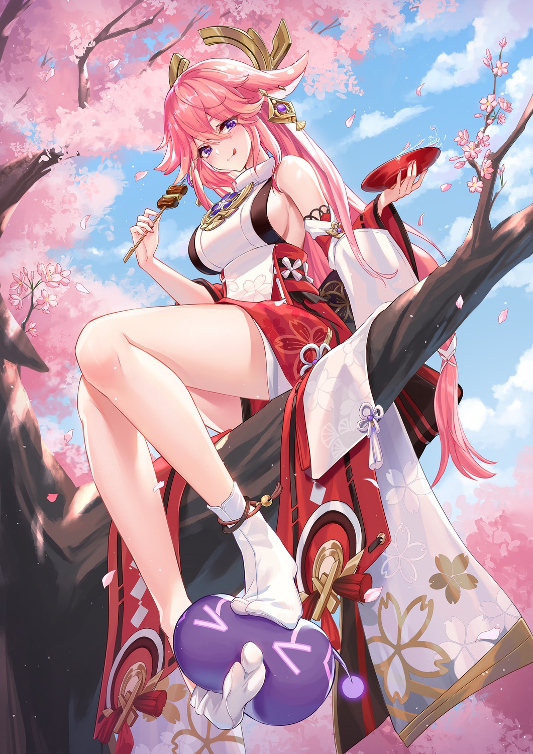 genshin_impact japanese_clothes lalazyt yae_miko