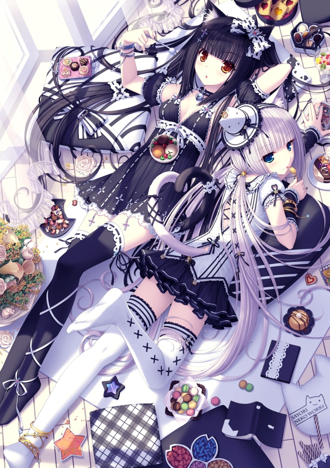 animal_ears chocola lolita_fashion nekomimi sayori tail thighhighs vanilla