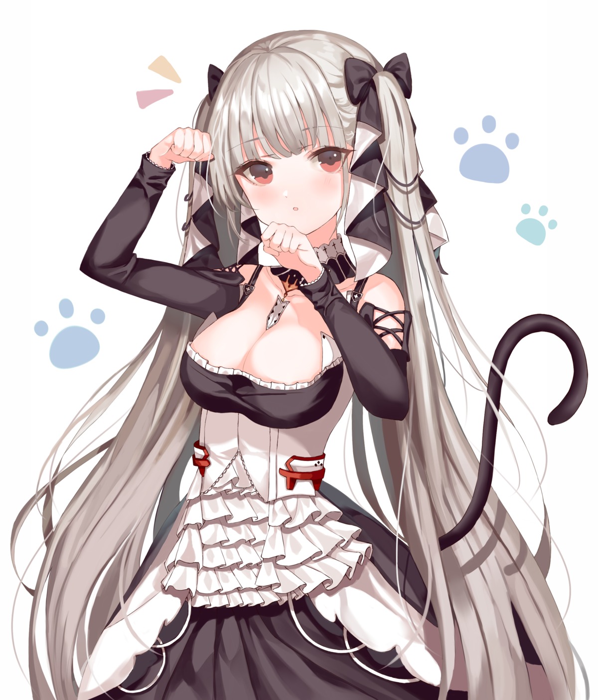 azur_lane cleavage formidable_(azur_lane) gothic_lolita lolita_fashion no_bra shaffelli tail