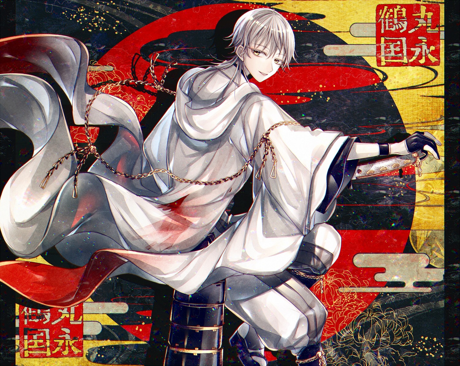 abandon_ranka armor japanese_clothes male sword touken_ranbu tsurumaru_kuninaga