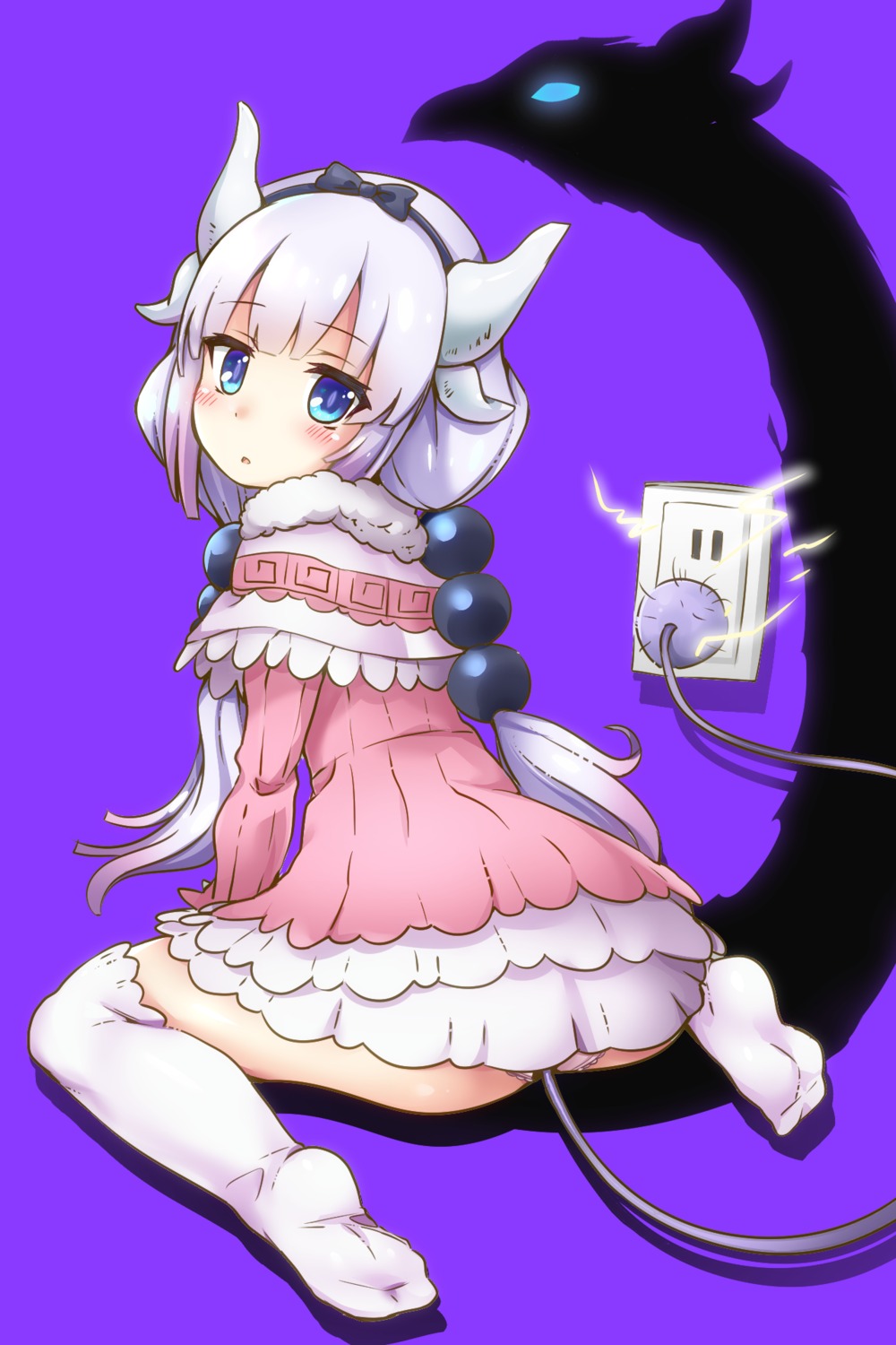 dress feet horns kanna_kamui kobayashi-san_chi_no_maidragon pantsu samoore tail thighhighs