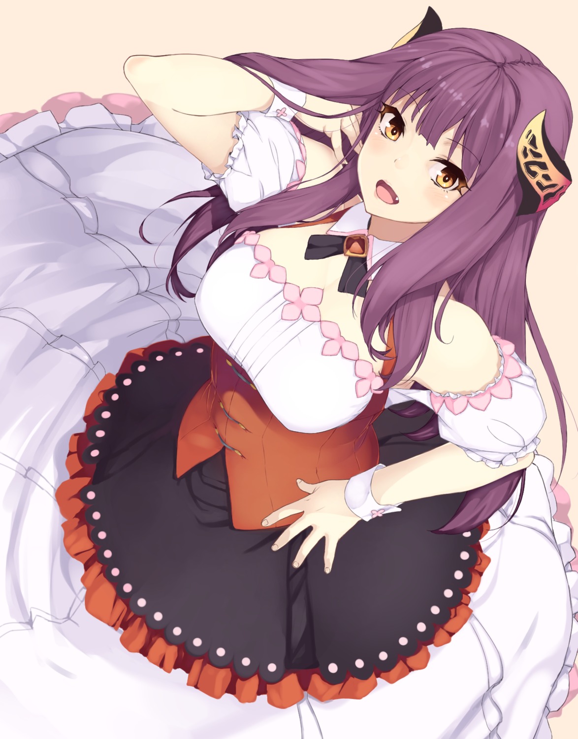 akuma_musume_no_kanban_ryouri dress horns kirisato_itsuki