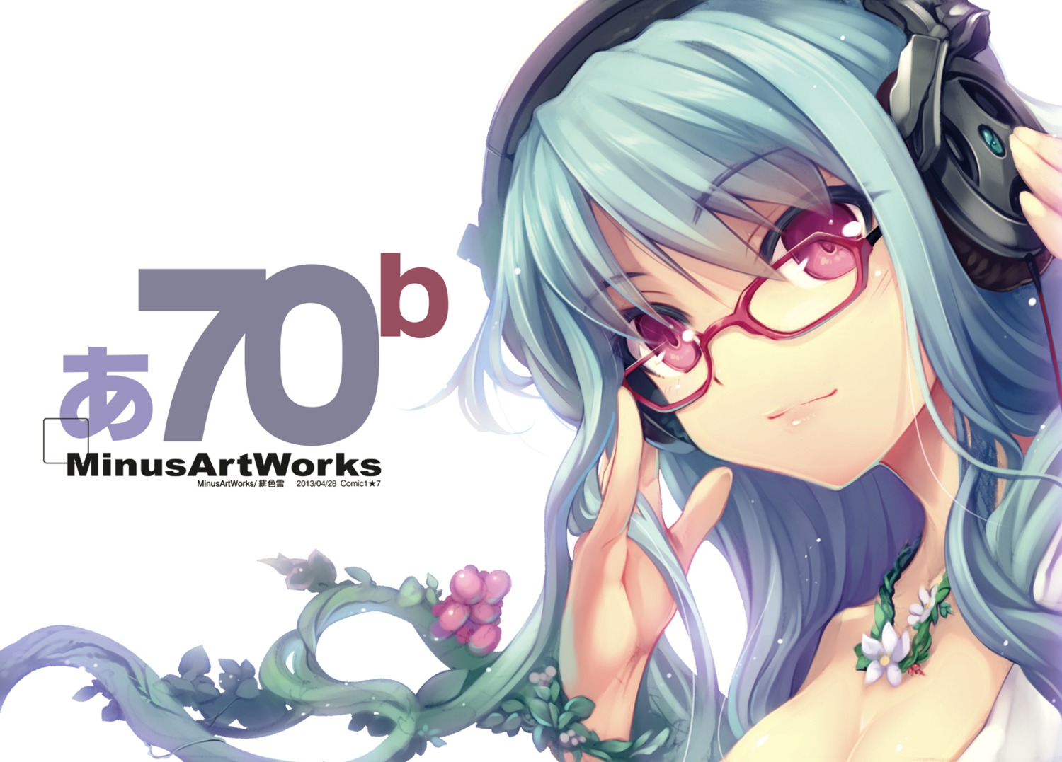 cleavage headphones hiiro_yuki megane