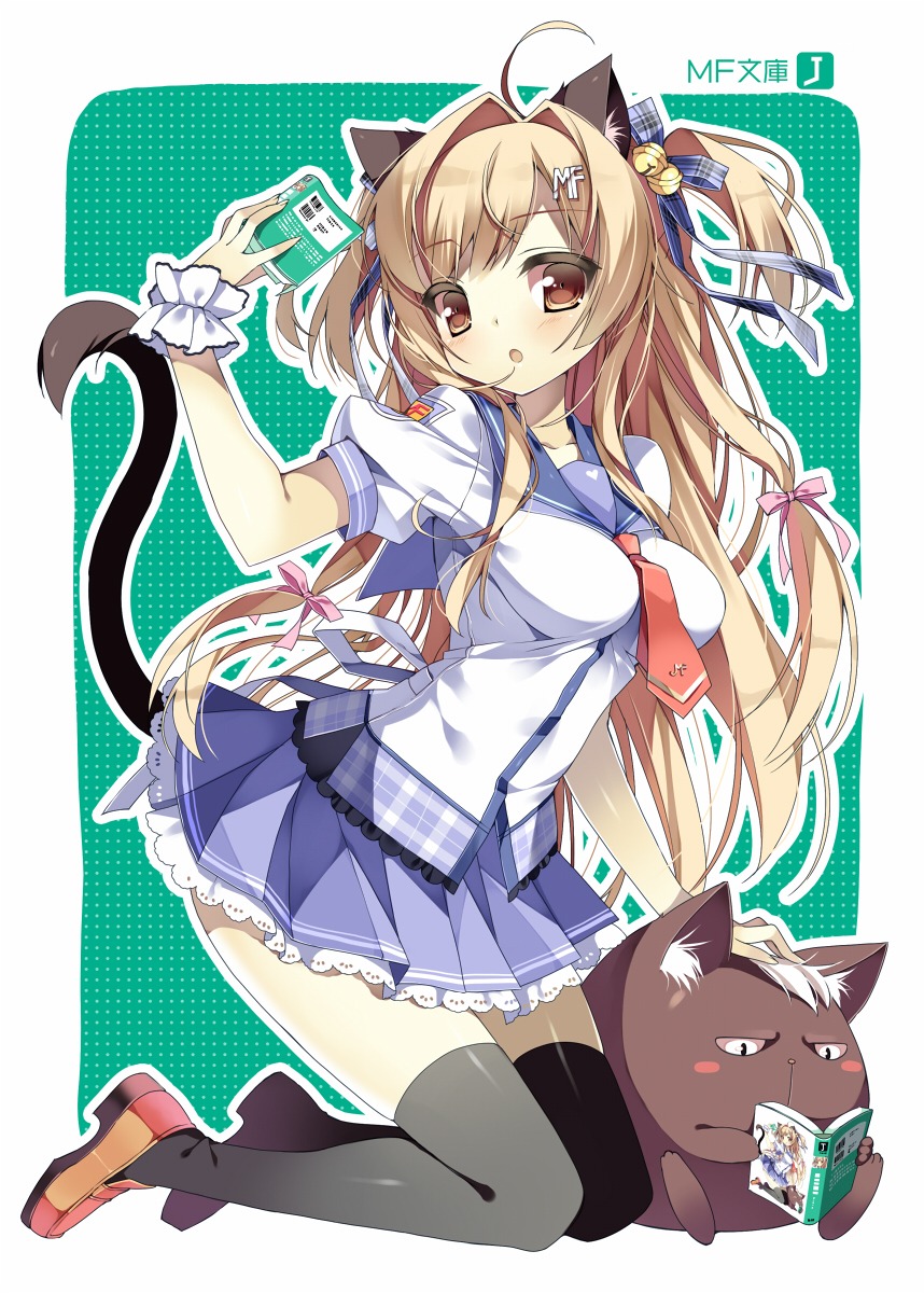 animal_ears nekomimi pikomint seifuku tail thighhighs