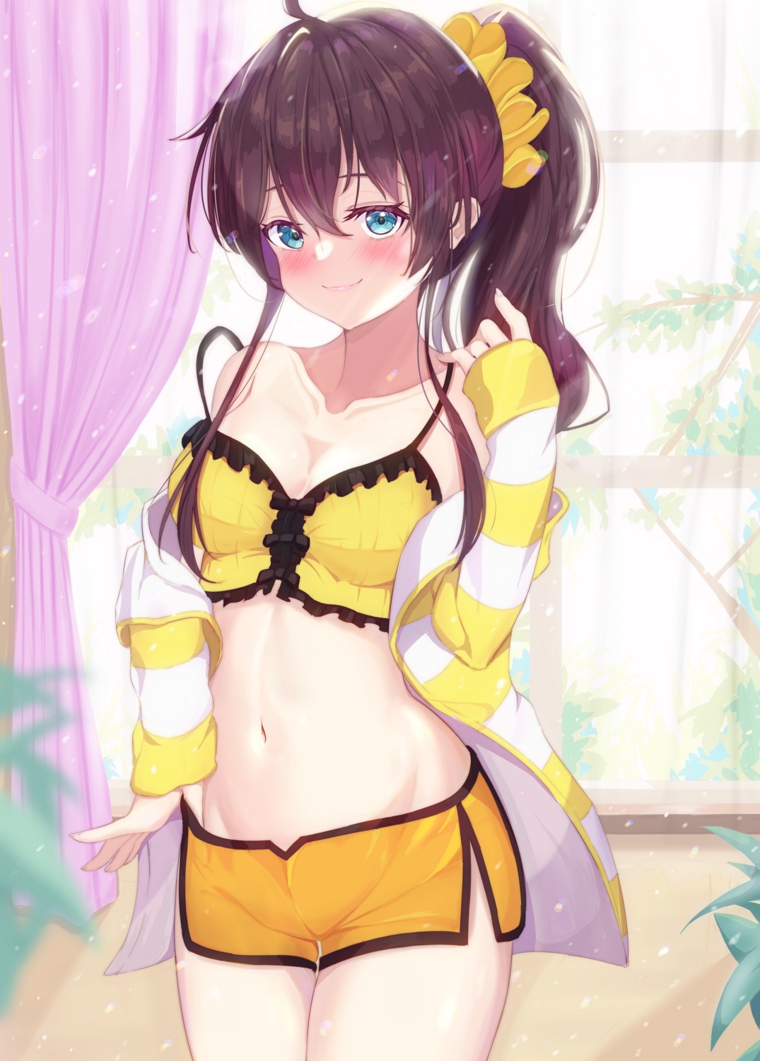 bra cotolet hololive natsuiro_matsuri open_shirt undressing