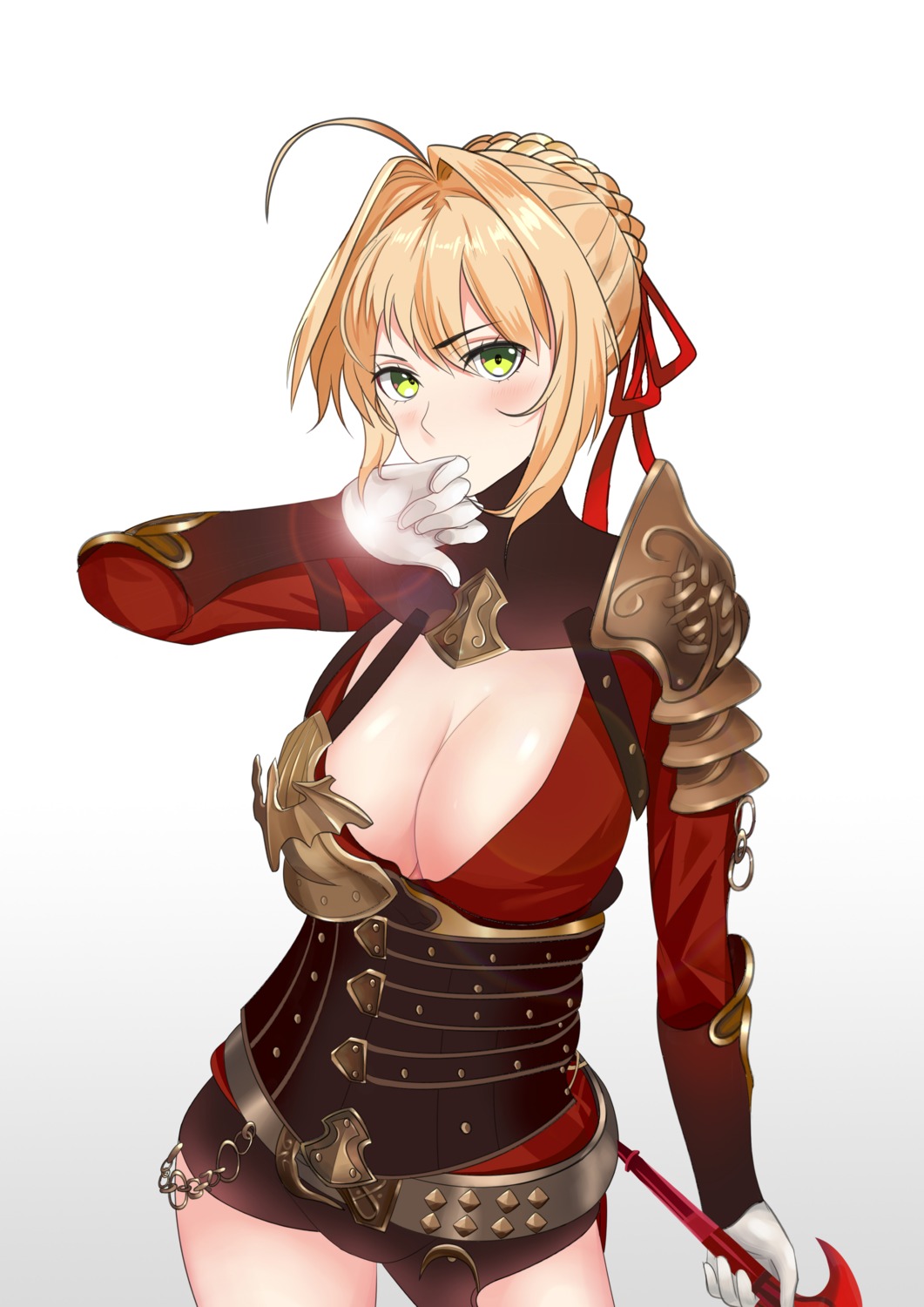 armor cleavage fate/extra fate/stay_night gerortho saber_extra sword