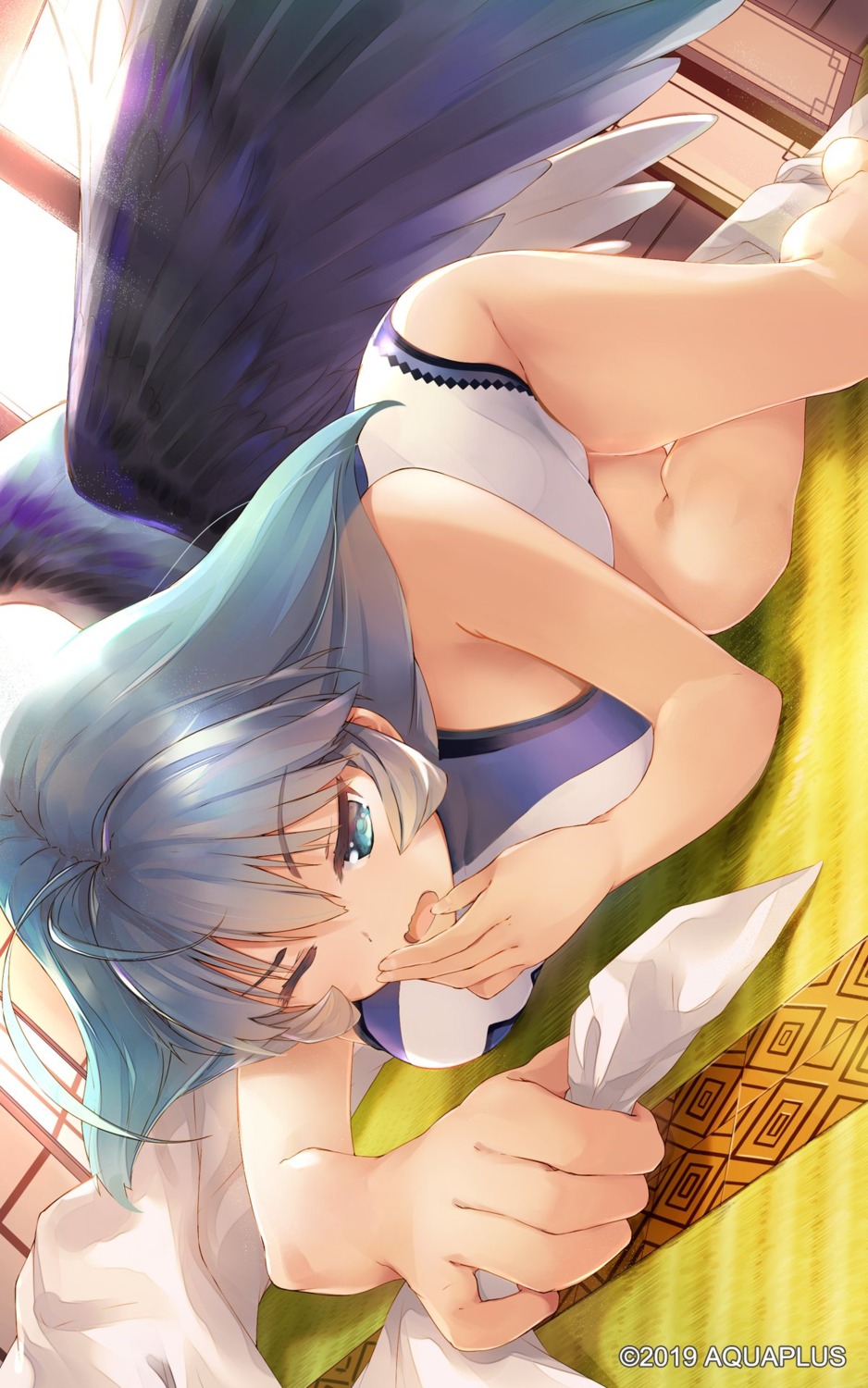 baisi_shaonian swimsuits utawarerumono wings