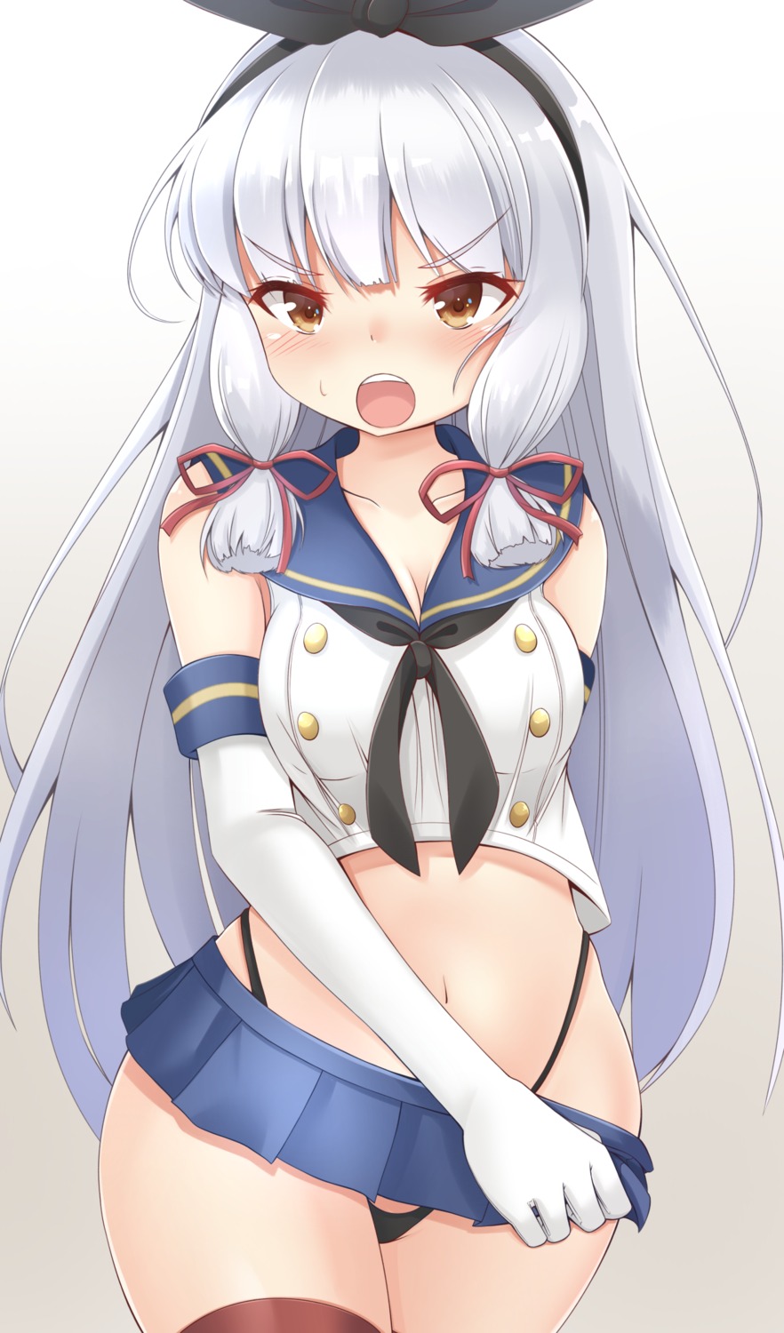 cleavage cosplay doyachii kantai_collection murakumo_(kancolle) shimakaze_(kancolle) thighhighs thong