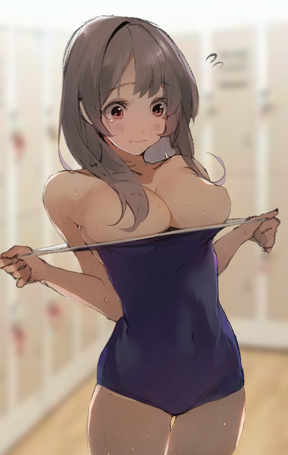 breasts pisuta_(yamashiro) school_swimsuit swimsuits undressing