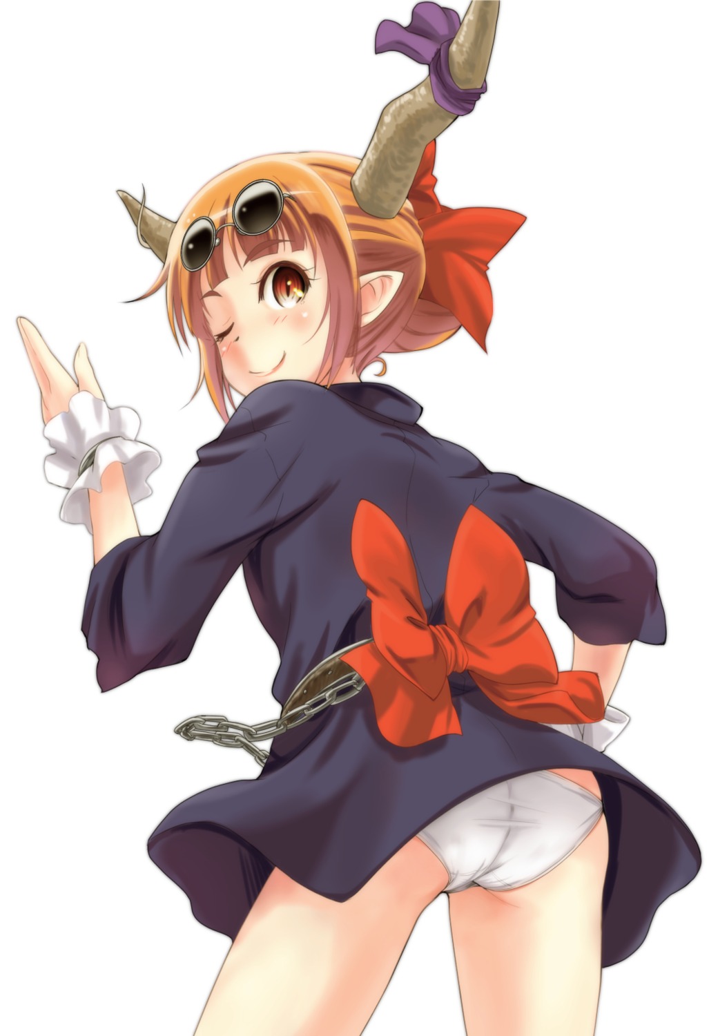 ass horns ibuki_suika megane mukai pantsu touhou