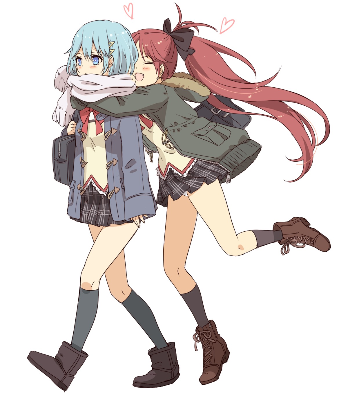 mahou_shoujo_madoka_magica miki_sayaka pantsu sakura_kyouko seifuku yuri yutsumoe