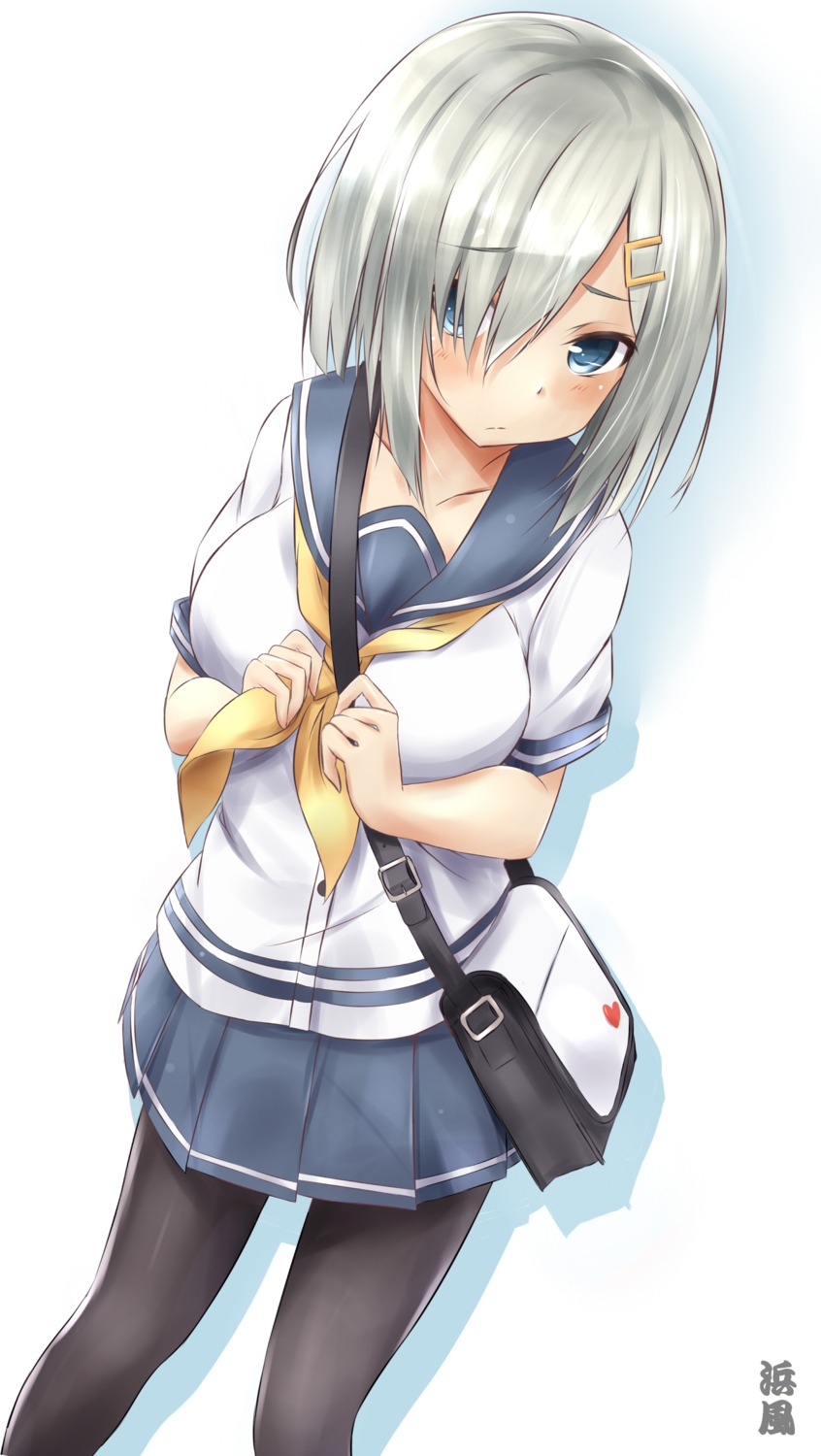 hamakaze_(kancolle) kantai_collection pantyhose saku_(kudrove) seifuku