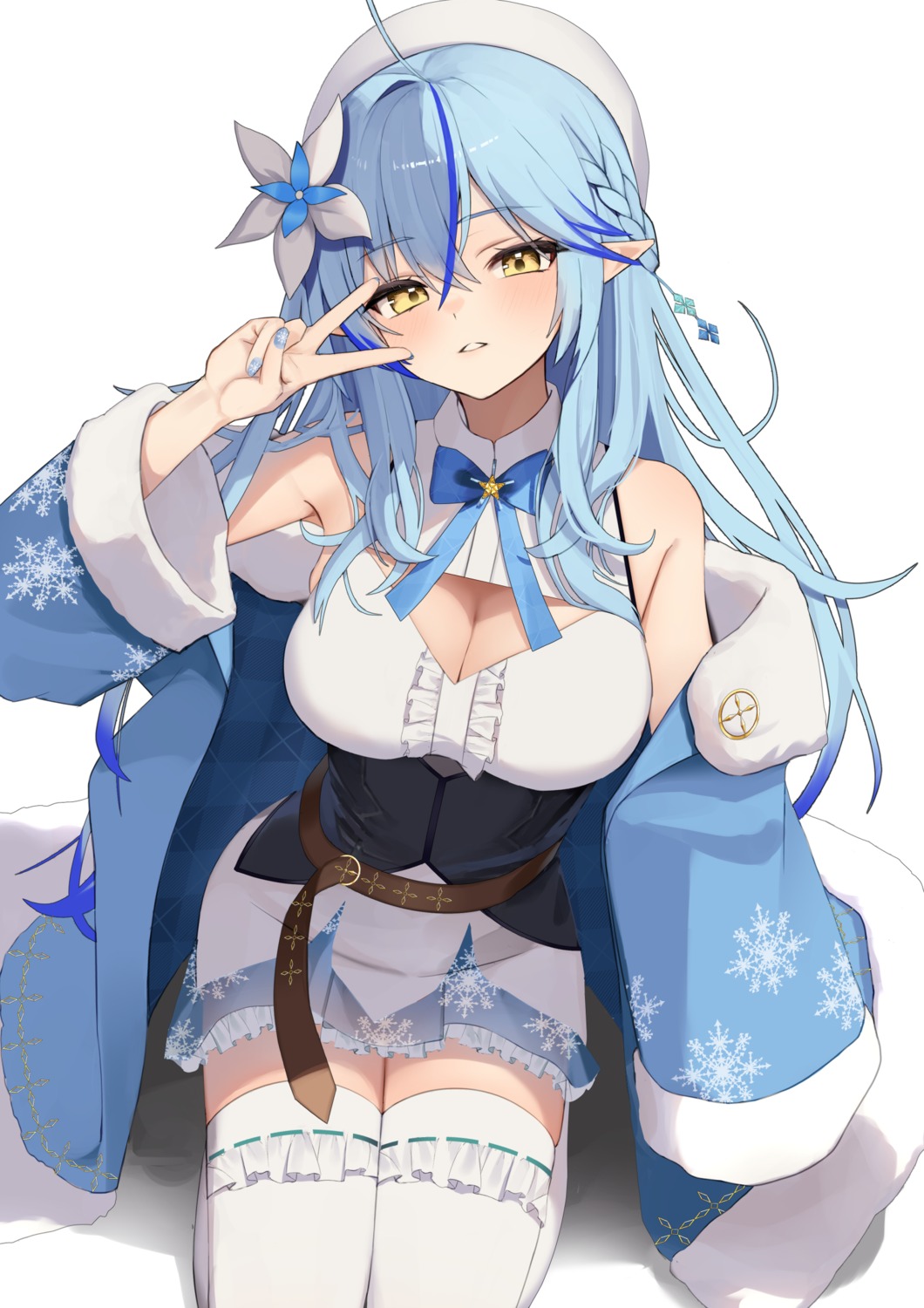 elf hololive pointy_ears thighhighs thomas_8000 yukihana_lamy