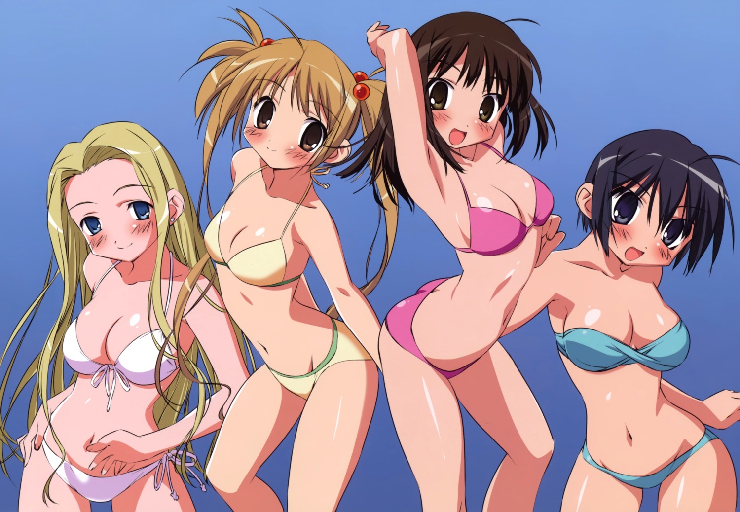 alicia_(he_is_my_master) bikini cleavage he_is_my_master kurauchi_anna sawatari_izumi sawatari_mitsuki swimsuits takamura_kazuhiro