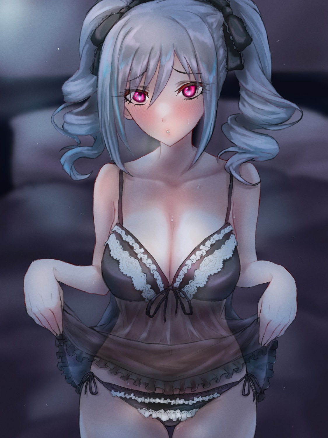 bra cleavage kanzaki_ranko lingerie pantsu shaddoll_fusion skirt_lift string_panties the_idolm@ster the_idolm@ster_cinderella_girls