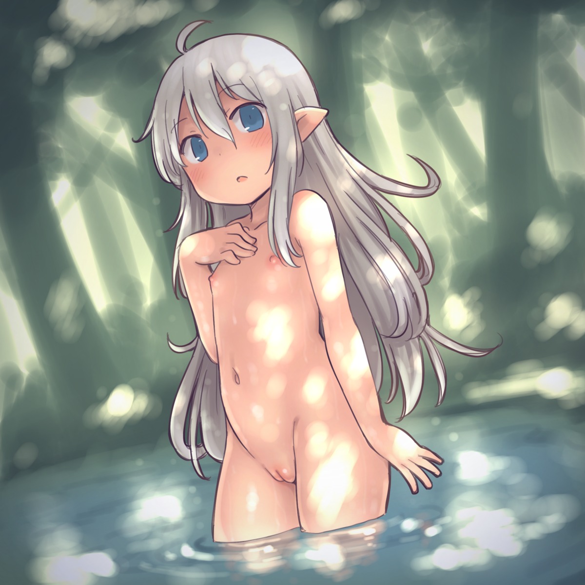 aaaa_(quad-a) loli naked nipples pointy_ears pussy uncensored wet