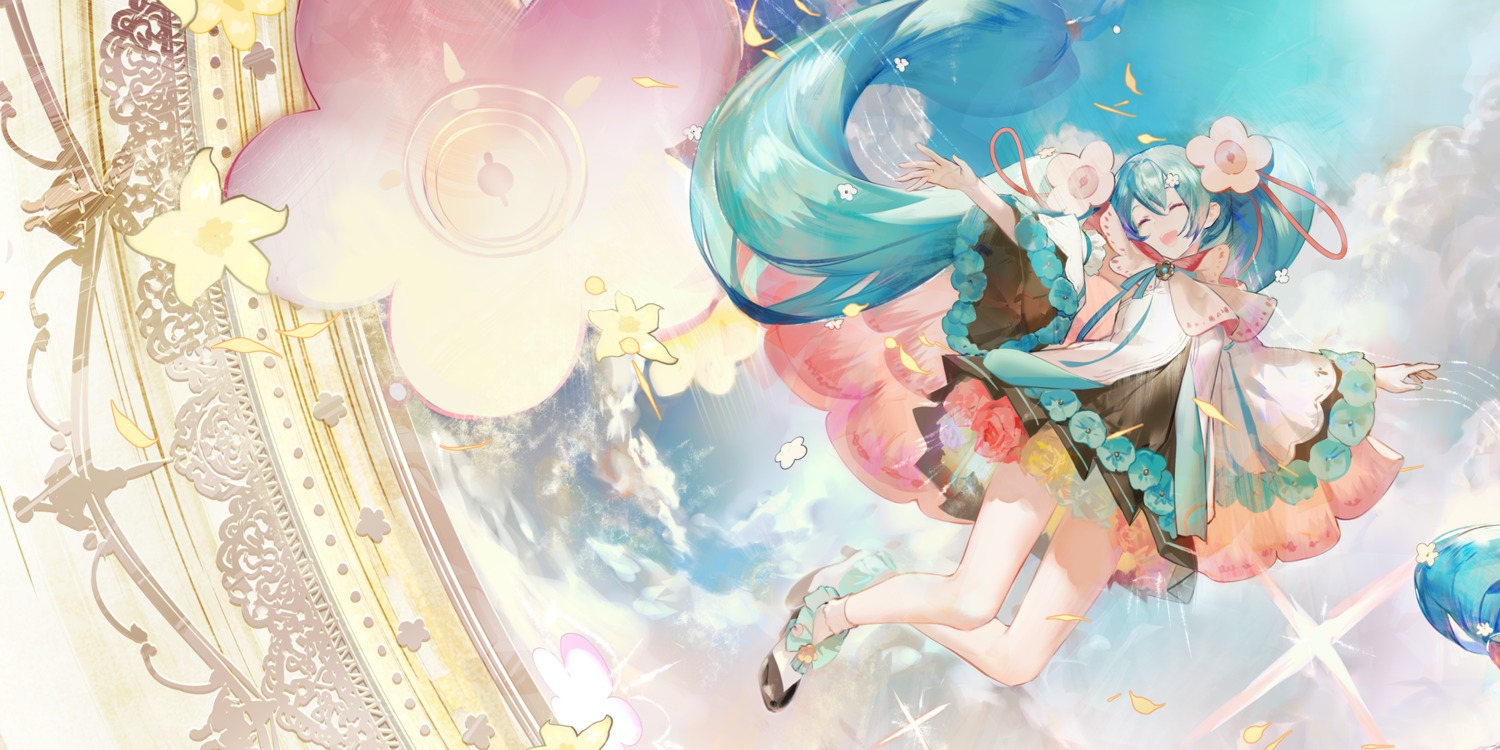 hatsune_miku heels magical_mirai skirt_lift vocaloid yyb