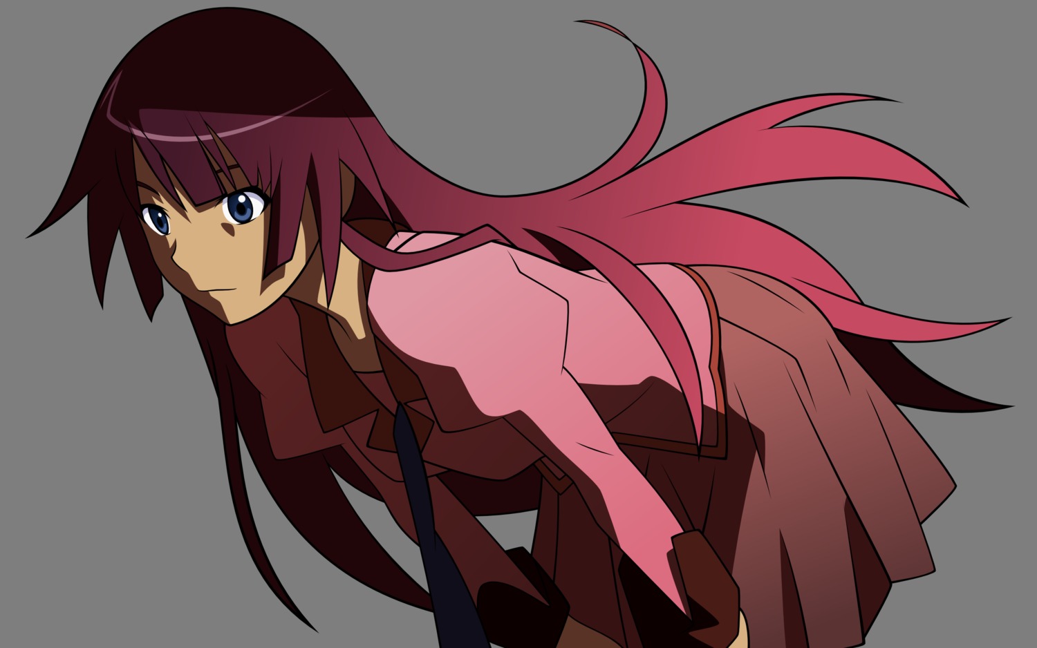 bakemonogatari monogatari_(series) seifuku senjougahara_hitagi transparent_png vector_trace