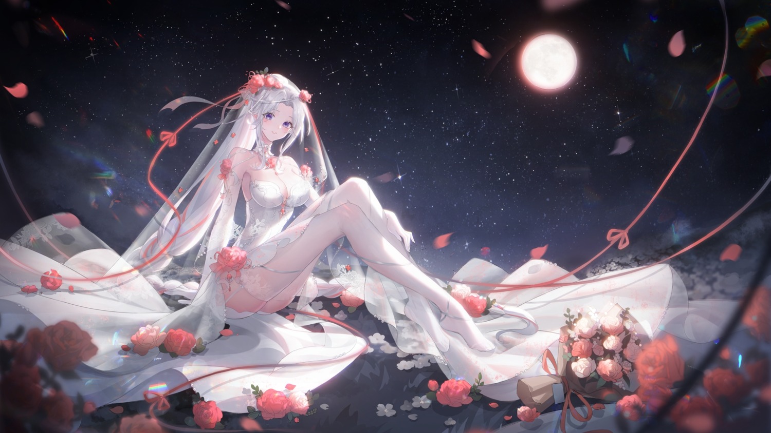 dress no_bra see_through skirt_lift stockings thighhighs wallpaper wedding_dress zuo600