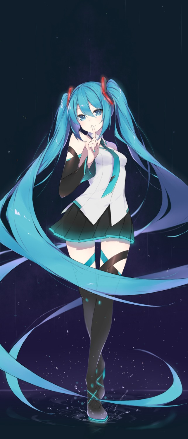 aliasing fhang hatsune_miku thighhighs vocaloid