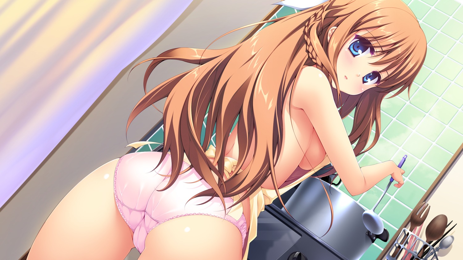 ass cameltoe game_cg hook melty_moment naked_apron orie_yuuka pantsu rakko_(maka-rakko)