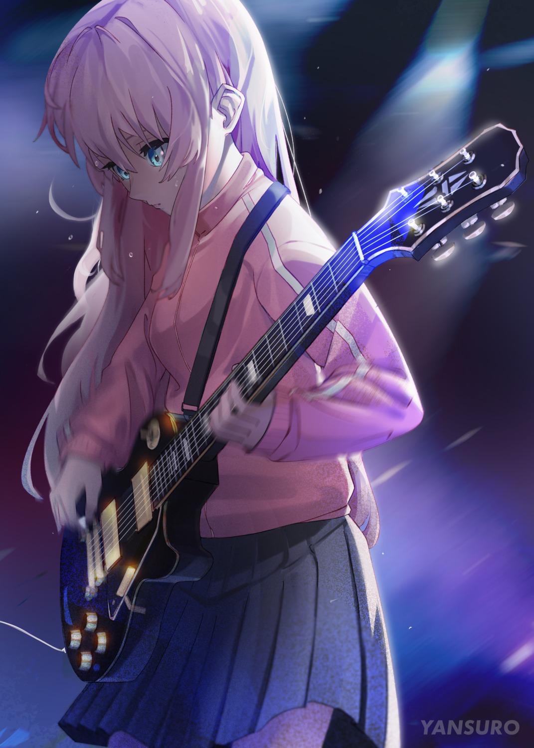 bocchi_the_rock! gotou_hitori guitar gym_uniform seifuku yansuro