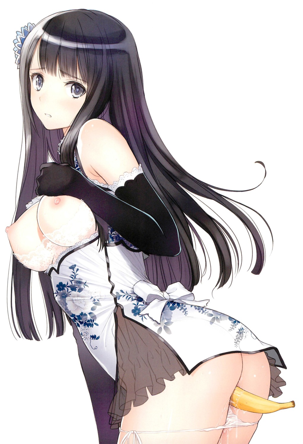 ass breast_hold breasts chinadress enjou_genmu_tan nipples open_shirt pantsu panty_pull ping_yi pussy_juice see_through skirt_lift string_panties tony_taka