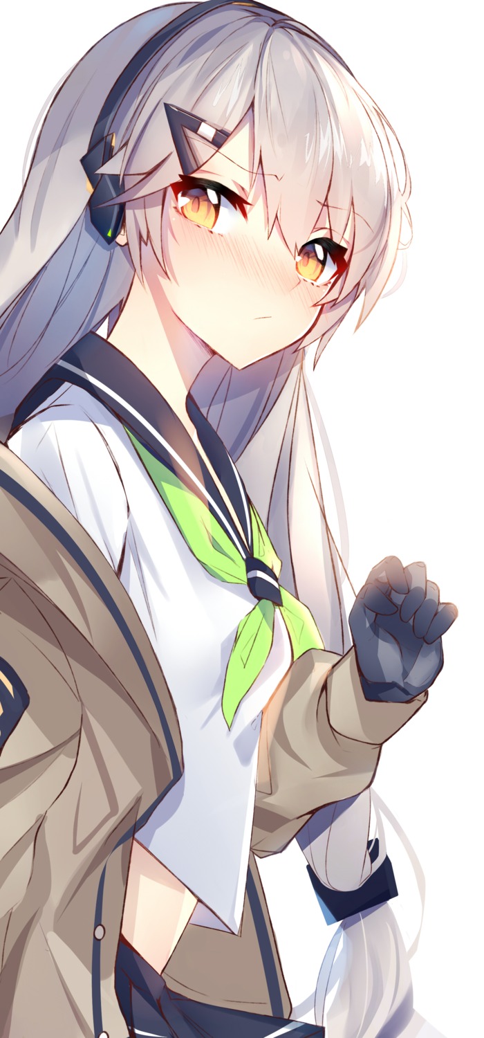 girls_frontline headphones mg4_(girls_frontline) seifuku yanggang