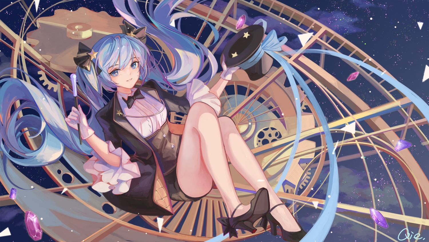 hatsune_miku heels qie_(25832912) vocaloid