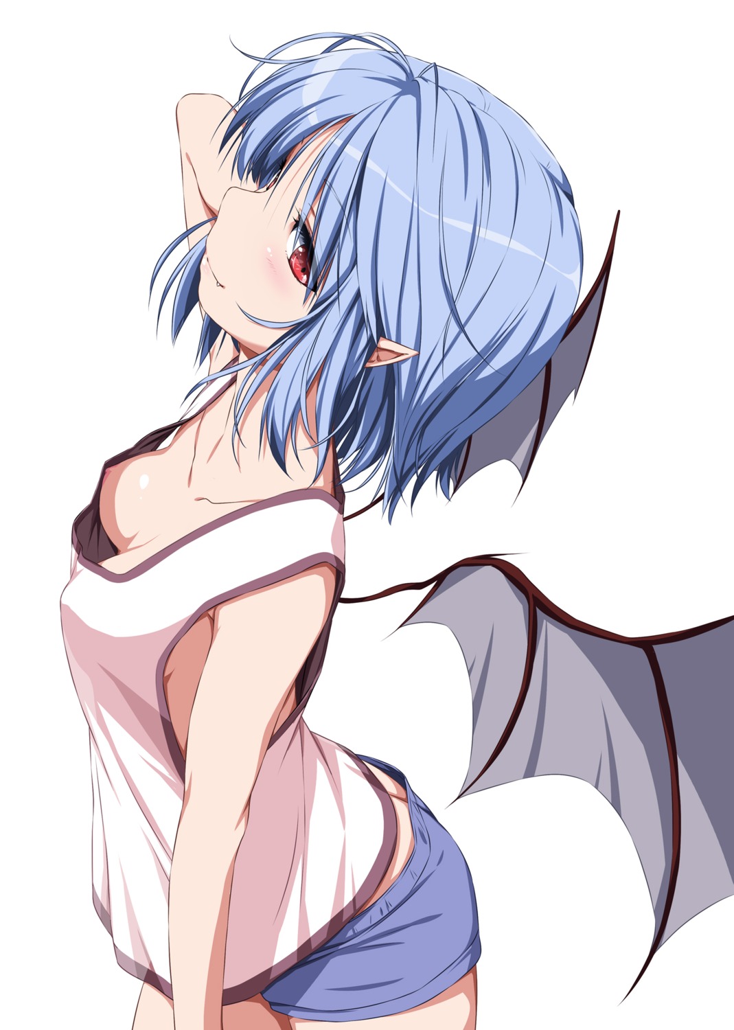 nipples no_bra nori_tamago pointy_ears remilia_scarlet touhou wings