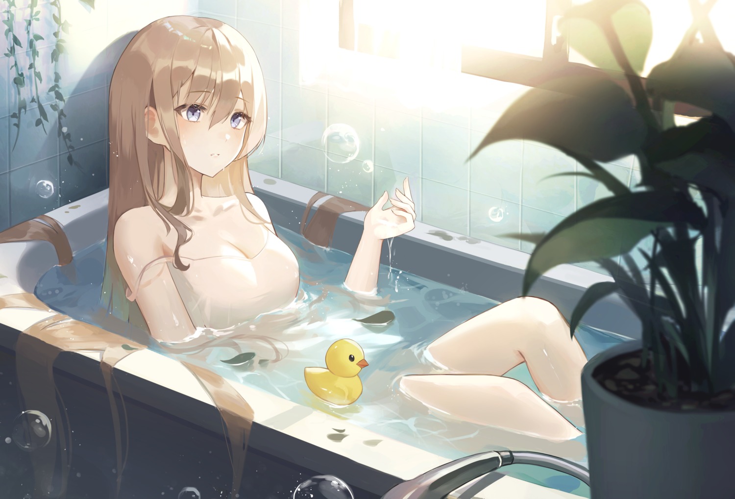 bathing cleavage kyo_(maae00) no_bra wet