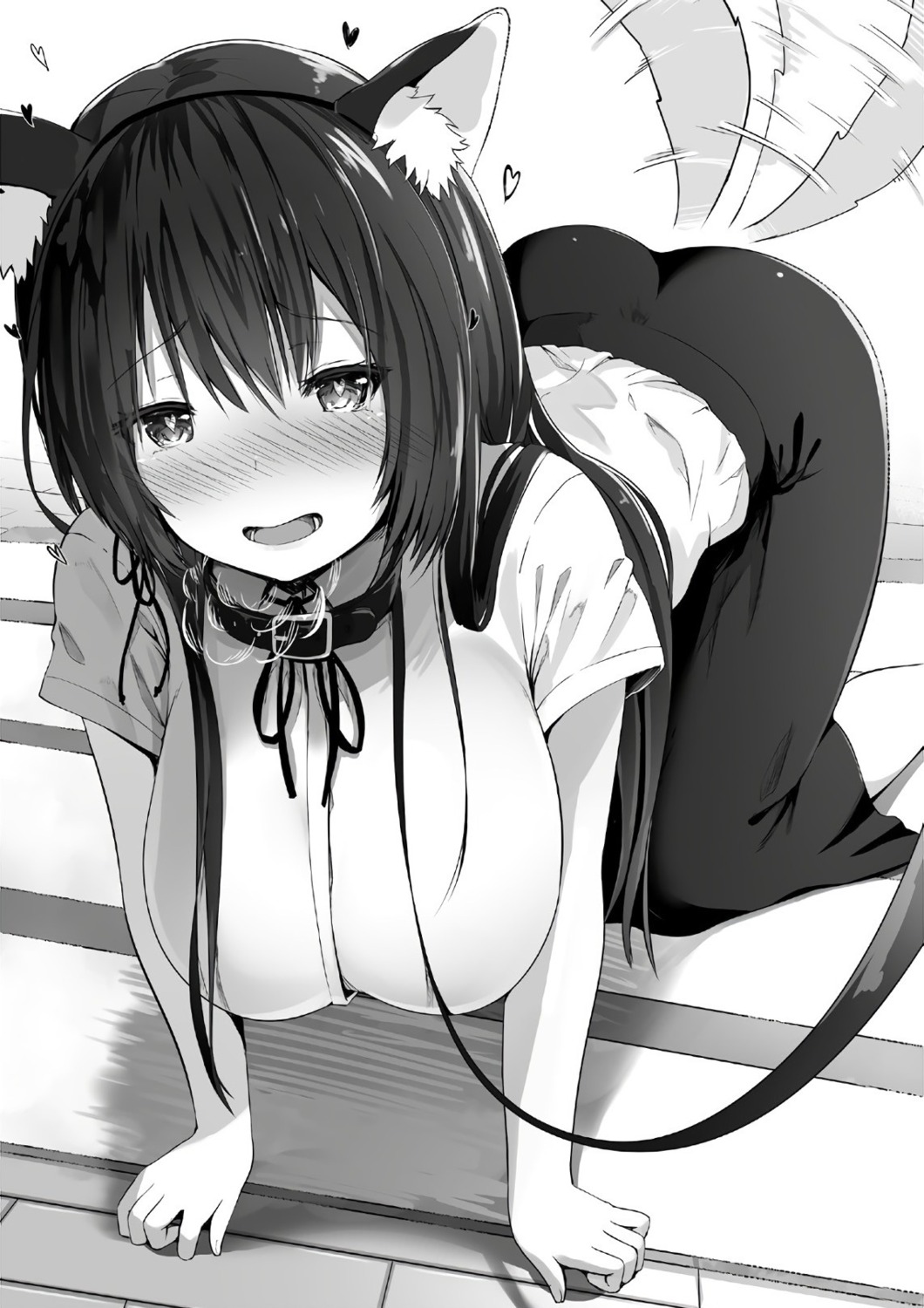 animal_ears kawaikereba_hentai_demo_suki_ni_natte_kuremasu_ka? monochrome sune_(mugendai) tail tokihara_sayuki